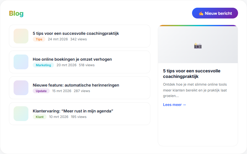 Voorbeeld Blog module