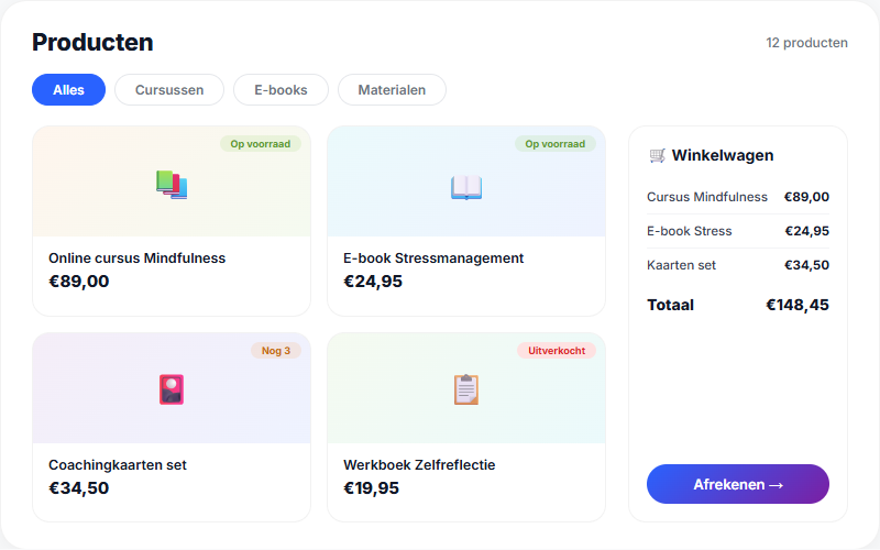 Voorbeeld Webshop module